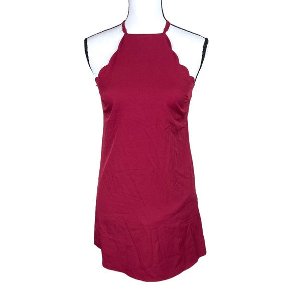 Lulus Endlessly Endearing Red Scalloped Halter Mini Dress - Picture 3 of 10